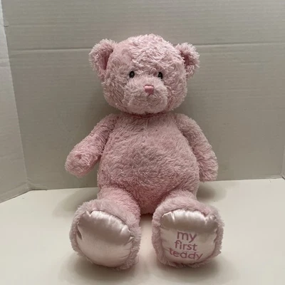 Baby Gund My First Teddy Bear Pink Plush Lovey Satin Feet Stuffed Animal 19” - Image 1 of 4