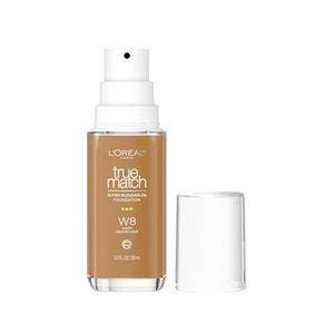L'Oreal Paris True Match Cream Foundation Makeup, W8 Warm Medium Deep, 1 fl oz - Picture 1 of 4