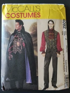 🌻 McCALL'S #4092-MEN'S DRACULA CAPE-VEST-SHIRT-JABOT COSTUME PATTERN XL-XXL FF - Bild 1 von 2