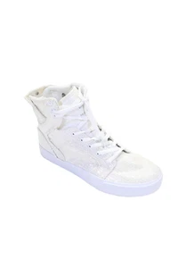 Supra Womens Round Toe Lace Up Sequin High Top Rubber Sole Sneakers White Size 5 - Picture 1 of 4