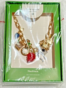 Kate Spade New York X Target Chunky Charm Statement Necklace Gold Tone NEW - Picture 1 of 4