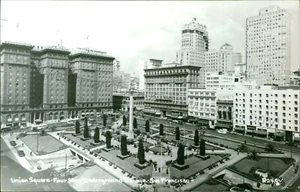 San Francisco, CA - Union Square RPPC - Postal con foto real vintage de California - Imagen 1 de 2