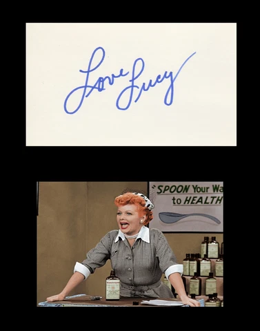 LUCILLE LUCY BALL Autographed Signed Index Card I LOVE LUCY Cover