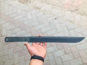 CUSTOM HANDMADE HIGH CARBON STEEL BLANK BLADE SWORD WITH LEATHER SHEATH - Bild 1 von 3