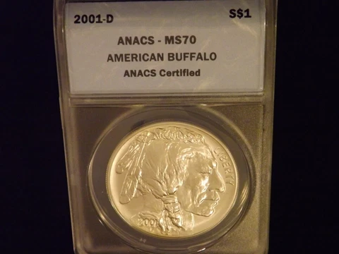 2001  D    $1             American Buffalo        ANACS  MS 70 Cover