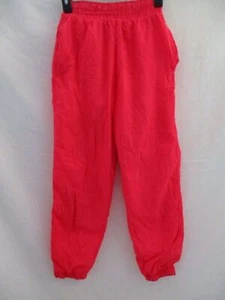 London Fog Pants Neon Pink 14 Large Elastic Lined Windbreaker Bottom Vintage Vtg - Picture 1 of 12