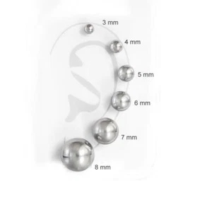 Sexy Sparkles 316L Surgical Stainless Steel Round Ball Studs Earrings 6 Assorted - Picture 1 of 2