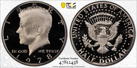 1978 S 50C KENNEDY HALF DOLLAR PCGS PR69DCAM Protected by Gold Shield & TrueView Cover