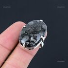 Gift For Her Natural Black Fossil Coral Multi Stone Ring Size 8 925 Silver