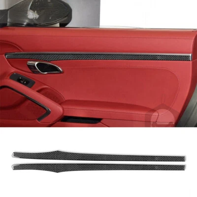 Panel de puerta interior de fibra de carbono para Porsche 718 982 Boxster Cayman 2016-22 Foto 1 de 4