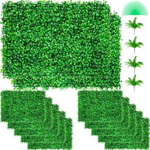 VEVOR Artificiale Pannello Siepe di Bosso UV 12 Pezzi 61 x 40,6 cm Edera Finta - Foto 1 di 12