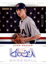 2013 USA Baseball Collegiate National Team Signatures #23 Luke Weaver Auto /399