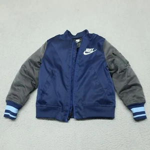 Nike Jacket Boys 5 6 Medium 28 Blue Gray Outdoor Polyester Cuff Sleeve RN81917 - Picture 1 of 13