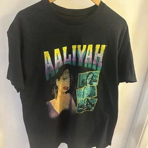 Aaliyah Black T-Shirt Size Large - Picture 1 of 4