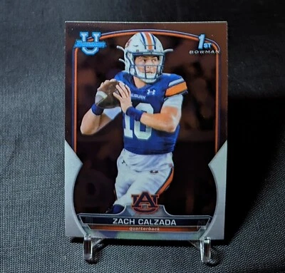 Zach Calzada 1st Rookie Card RC 2022 Bowman Chrome U University #93 Auburn  - Image 1 of 2