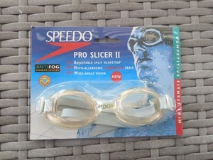 NOS Speedo PRO SLICER II Swimming Goggles Anti Fog UV Protect Silicone Strap - Picture 1 of 3