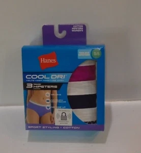 3 Pk. Hanes Women's Tagless Cool Dri Hipsters Panties Underwear Size S/5 - Picture 1 of 2