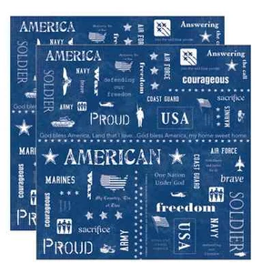 Adorn It 12" x 12" All American Armed Forces Words Scrapbook Paper - Picture 1 of 1
