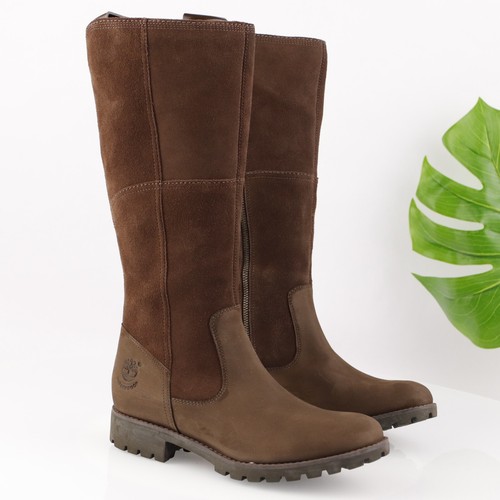 Stivali Timberland donna Putnam misura 8 5 alti impermeabili pelle marrone suola a strappo