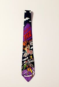 Men's Vintage 1990's Looney Tunes Necktie Taz Bugs Bunny Basketball Polyeste Tie