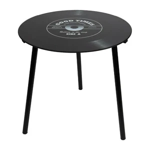 Retro Vinyl Record LP Tempered Glass Side End Table Good Times with Friends 40cm - Picture 1 of 1