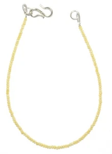 Pulsera de plata fina 925 con piedras preciosas de circón amarillo de 2 mm cuentas redondas de 8" G-12 - Imagen 1 de 7