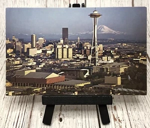 Seattle Washington Skyline Space Needle WA Plaza Hotel 1st Nat'l Bank Postcard - Picture 1 of 4