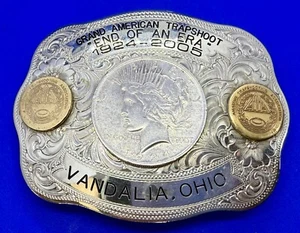 Grand American Trapshoot ENDE der Ära 1924-2005 Vandalia Ohio Trophäe Gürtelschnalle - Bild 1 von 24