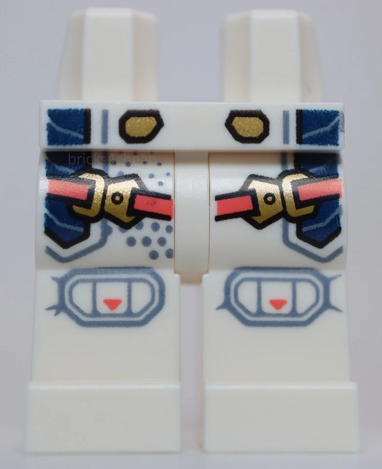 Lego Caderas y Piernas Blancas con Correas Corales y Hebillas Doradas Rodilleras Foto 1 de 1