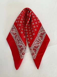 Petit Foulard Bandana Coton Rouge Vintage à Fleurs Cadeau pour femme FO646 - Imagen 1 de 11