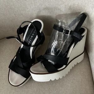 Palomitas By Paloma Barcelo' Black Leather Twist Strap Sandals-Size 41-(8.5) - Picture 1 of 12