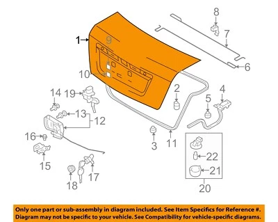 Used Deck Lid fits: 2009 Suzuki Sx4 Sdn conventional ignition without rear spoil Foto 1 de 3