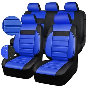 CAR PASS Leather Seat Covers Full Set Universal Water Resistant 3D Foam Back Sup - Picture 1 of 7