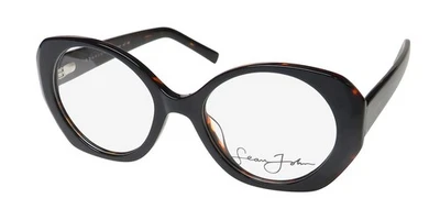 NEW SEAN JOHN 6005 EYEGLASSES FULL-RIM 001 BLACK WOMENS PLASTIC GEOMETRIC - Image 1 of 4
