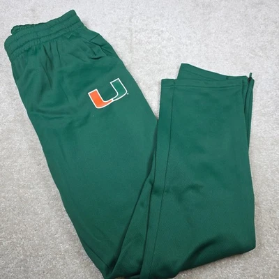 Pantalones Adidas Miami Hurricanes Para Hombre L/XL Verde NCAA Muestra Cónico Climalite Foto 1 de 4