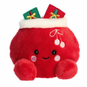 Aurora - Palm Pals - 5" Velvet Santa Bag Festive Stuffed Animal - Picture 1 of 5