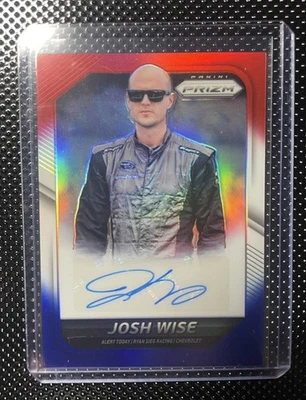 Panini Prizm Driver Signatures 2016 rojo blanco y azul automático Josh Wise #JW/49 Foto 1 de 2
