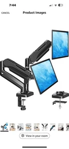 Montaje de escritorio para monitor de duelo MOUNTUP - Brazo de monitor de resorte de gas ajustable, VESA - Imagen 1 de 12