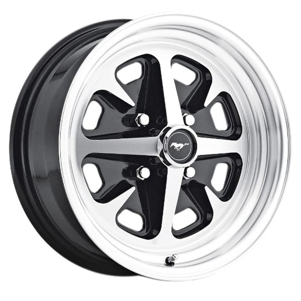 Legendary Wheel Co. Magnum 400 roda de liga leve 15"x6" preta 4-Lug Mustang 65-73 - Imagem 1 de 1