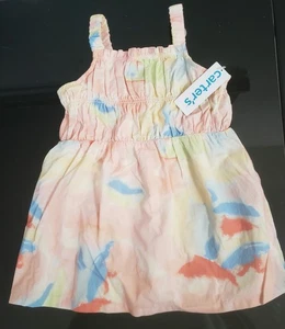 Carters Toddler Girls Watercolor Print Cotton Dress w /Lining Size 24 Months - Picture 1 of 7