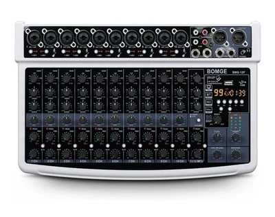 BOMGE 12 Channel Professional Audio Mixer, Bluetooth Studio Mixer with USB, 4 - Image 1 of 4