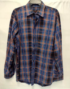 Camicia elegante uomo Etro Milano cotone a quadri con bottoni manica lunga Italia taglia 42 - Foto 1 di 8