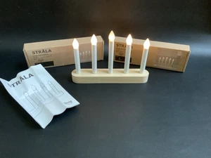 New IKEA Strala 5 Candelabra Traditional Decor Battery Operated Set Of 2 - Picture 1 of 5