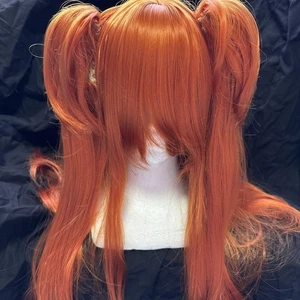 Eva Asuka Cosplay Wig Twin Tails Orange Unused Buns Style Japan - Picture 1 of 2