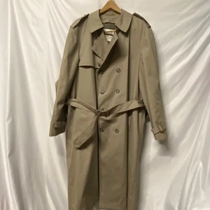Cinturón gabardina London Fog Wamsutta doble pecho 3M forro aislante 46L de colección - Imagen 1 de 16