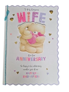 LARGE FOREVER FRIENDS WIFE ANNIVERSARY CARD. - Picture 1 of 4