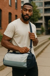 Borsa uomo borsone a tracolla spalla da viaggio sportiva per lavoro scuola sport - Picture 1 of 9