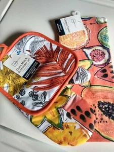 Kitchen Hanging Towel/Potholder/Oven Mitt summer fruit Christmas gift set - Picture 1 of 6