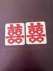 2 Double happiness sticker Red 4.5”X5” 