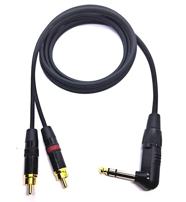 Cable de audio 2 x RCA Neutrik en estéreo 6,3 mm jack ángulo vers. Longitudes